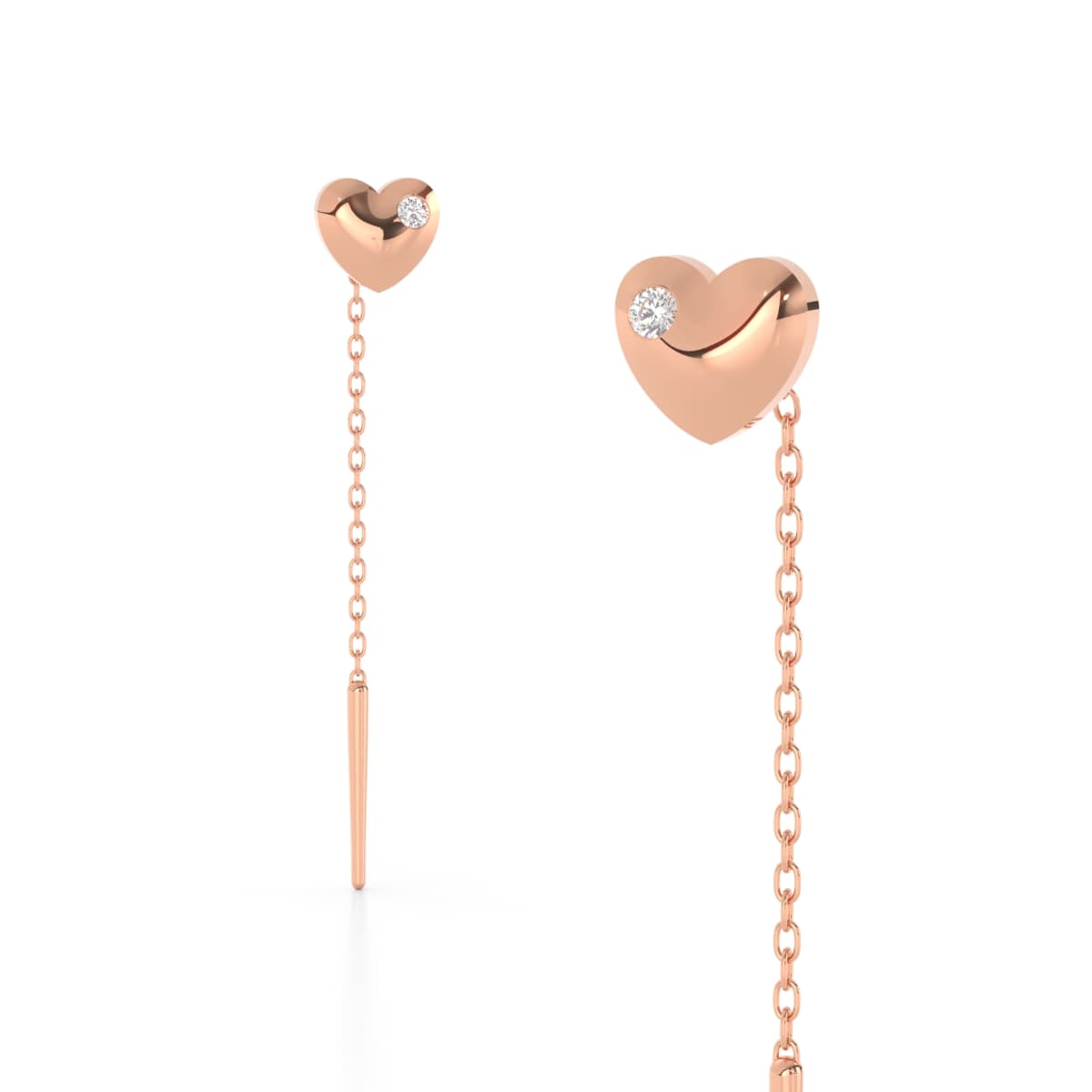 Heart Gold Diamond Sui Dhaga Earrings