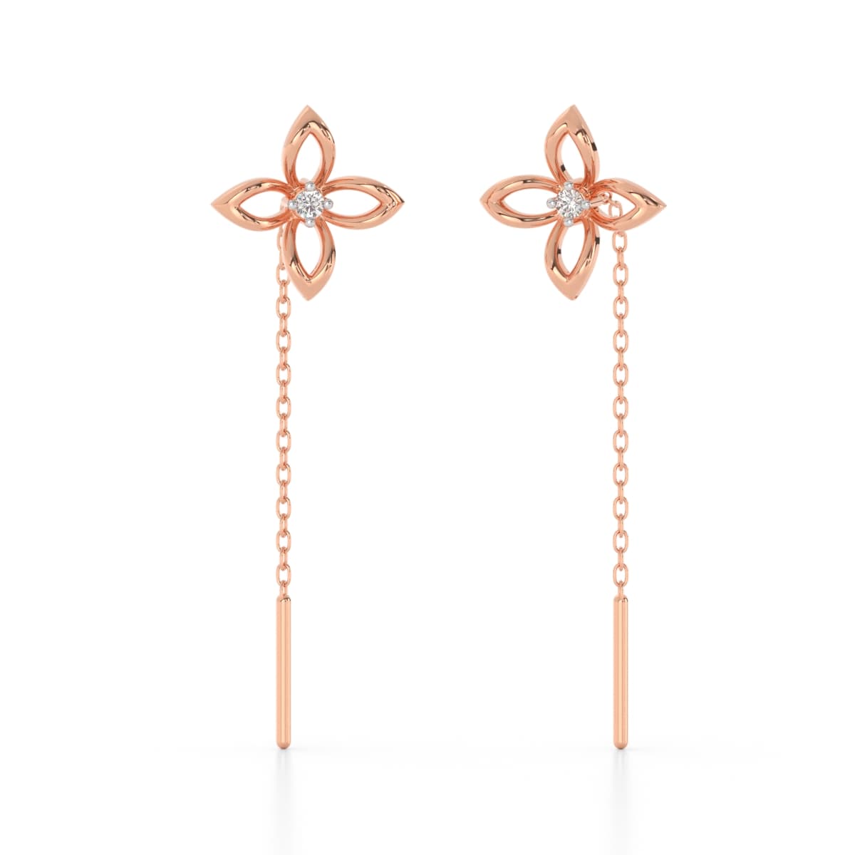 Flora Gold Diamond Sui Dhaga Earrings
