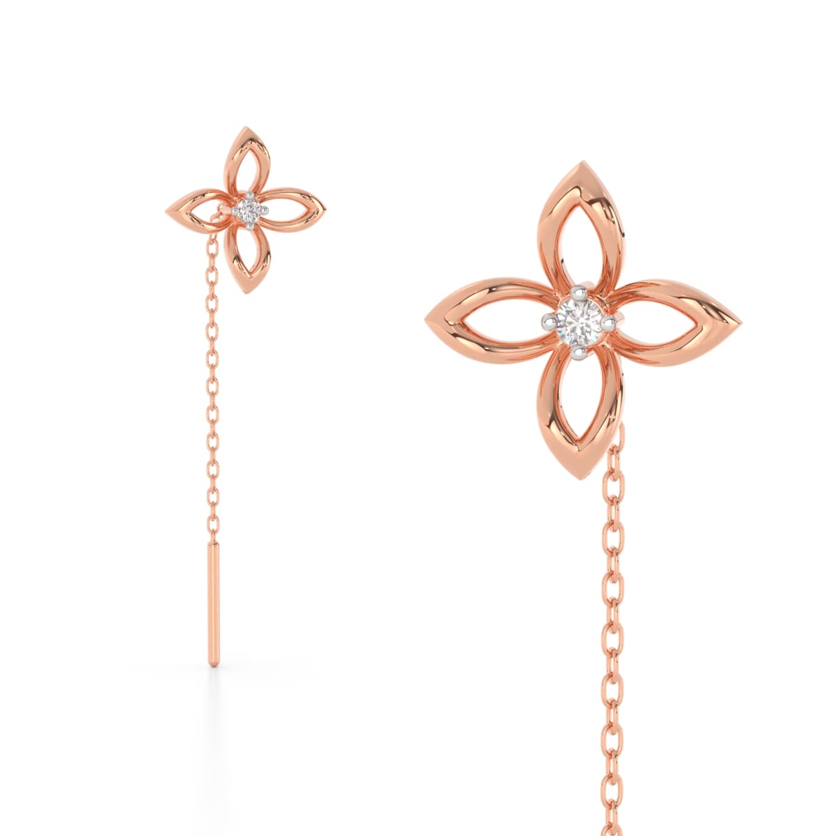 Flora Gold Diamond Sui Dhaga Earrings