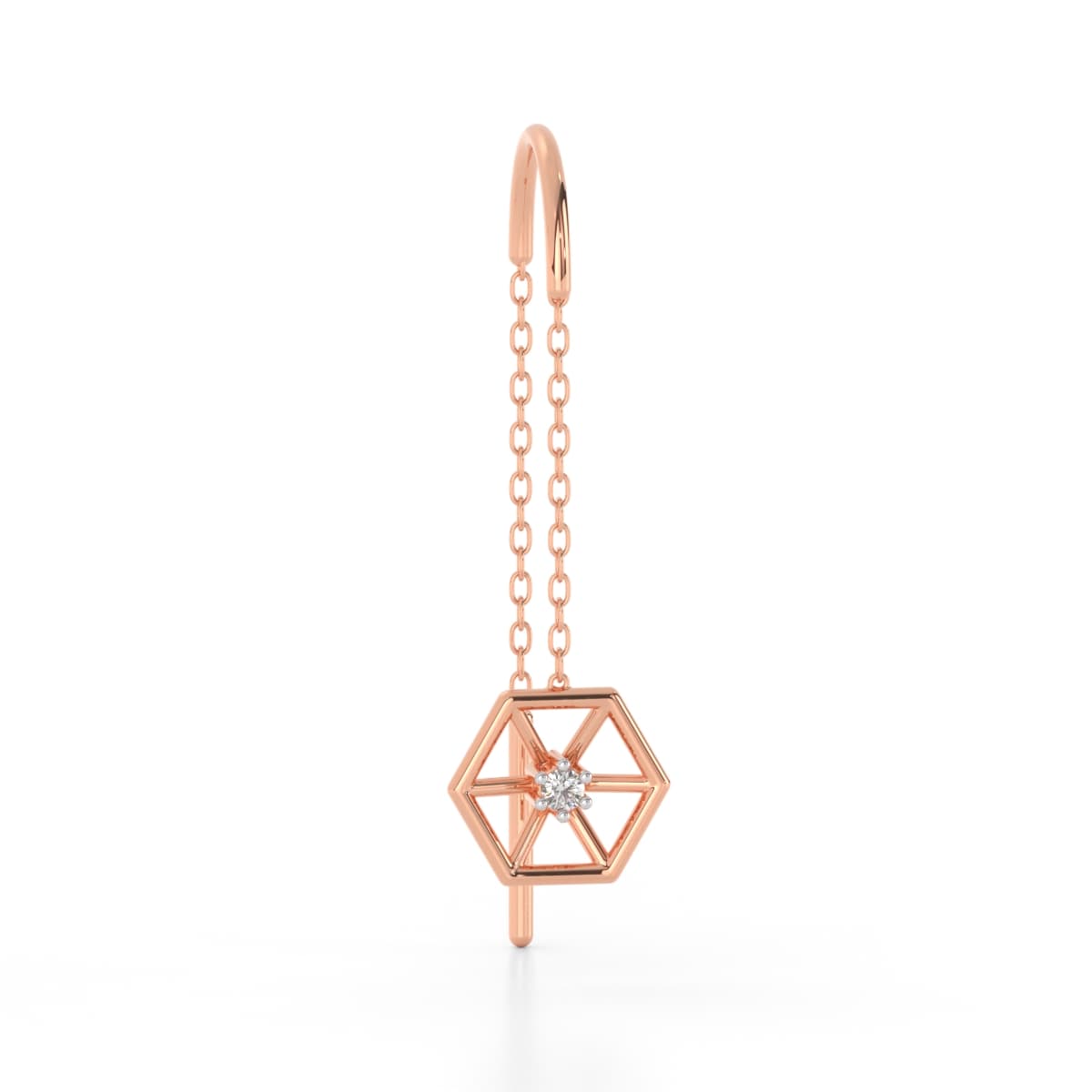 Hexagon Diamond Sui Dhaga Earrings
