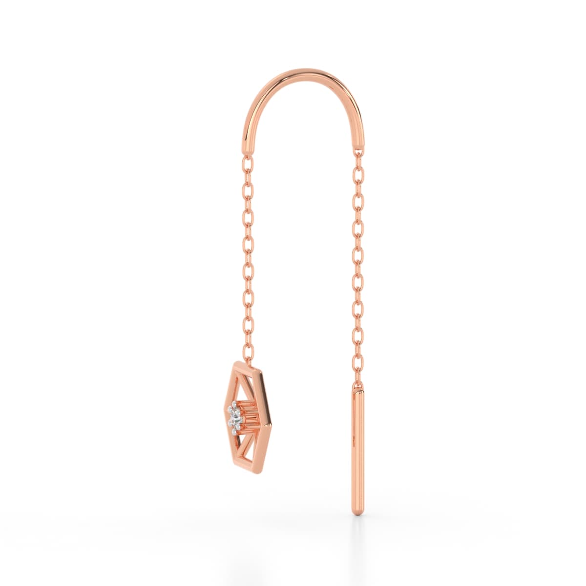 Hexagon Diamond Sui Dhaga Earrings