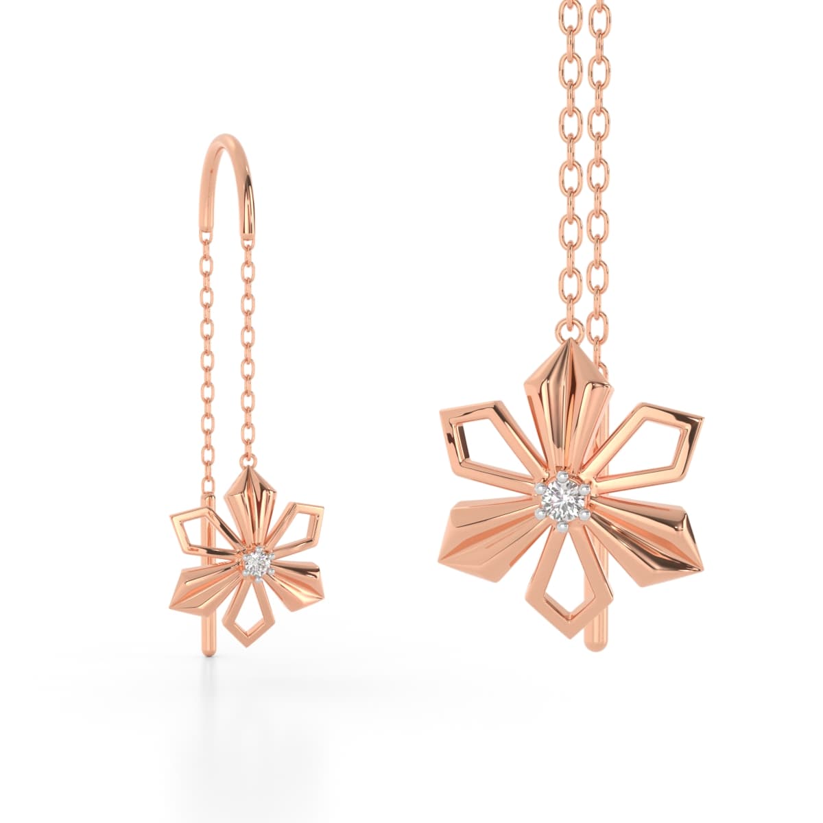 La Petunia Diamond Sui Dhaga Earrings