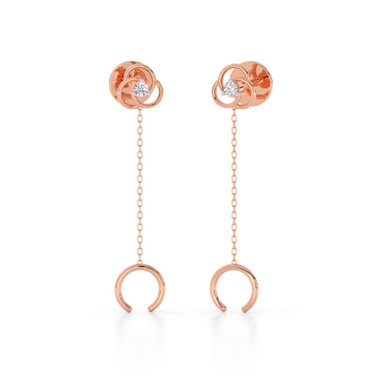 Moon Gold Diamond Sui Dhaga Earrings