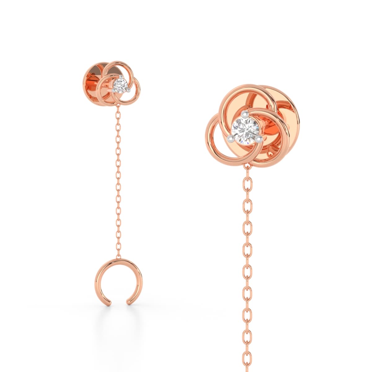 Moon Gold Diamond Sui Dhaga Earrings