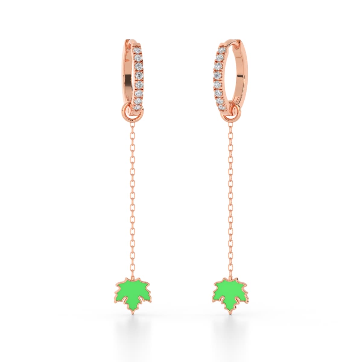 Leaf Gold Diamond Sui Dhaga Earrings