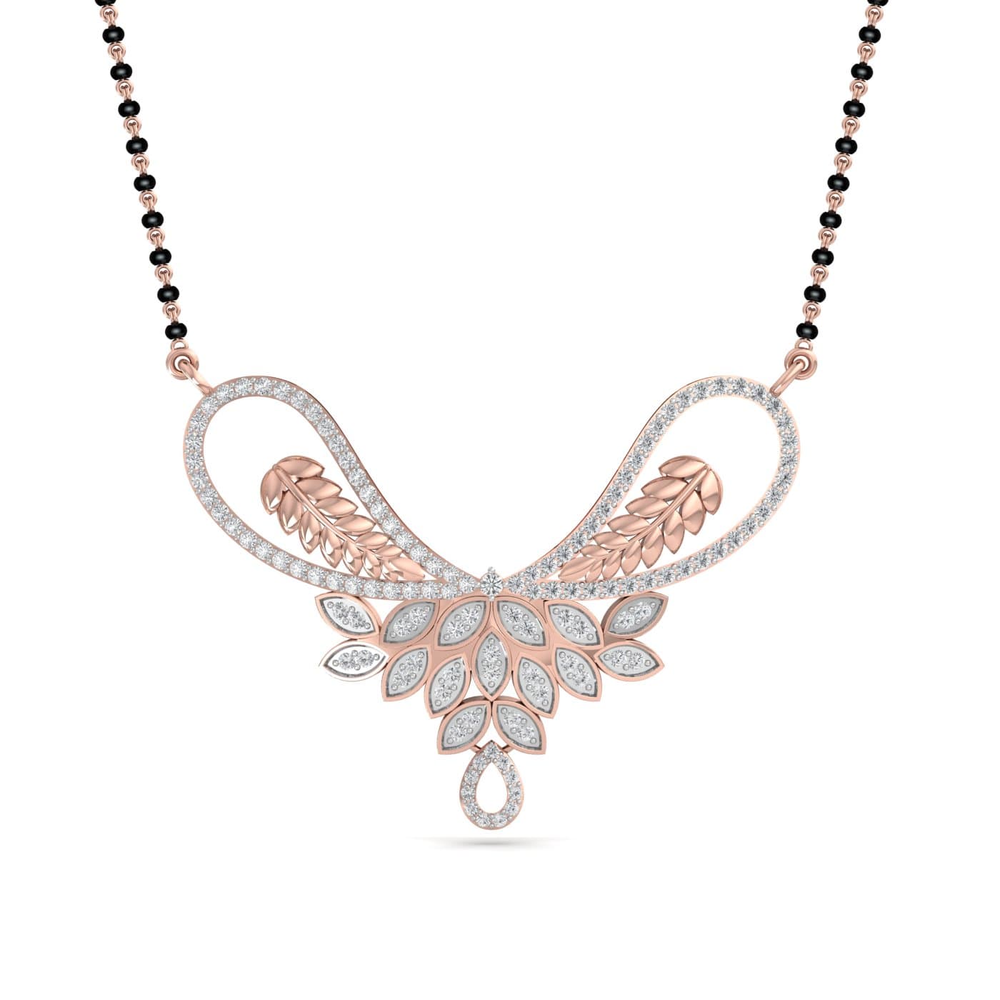 Hemangini Petal Design Diamond Mangalsutra