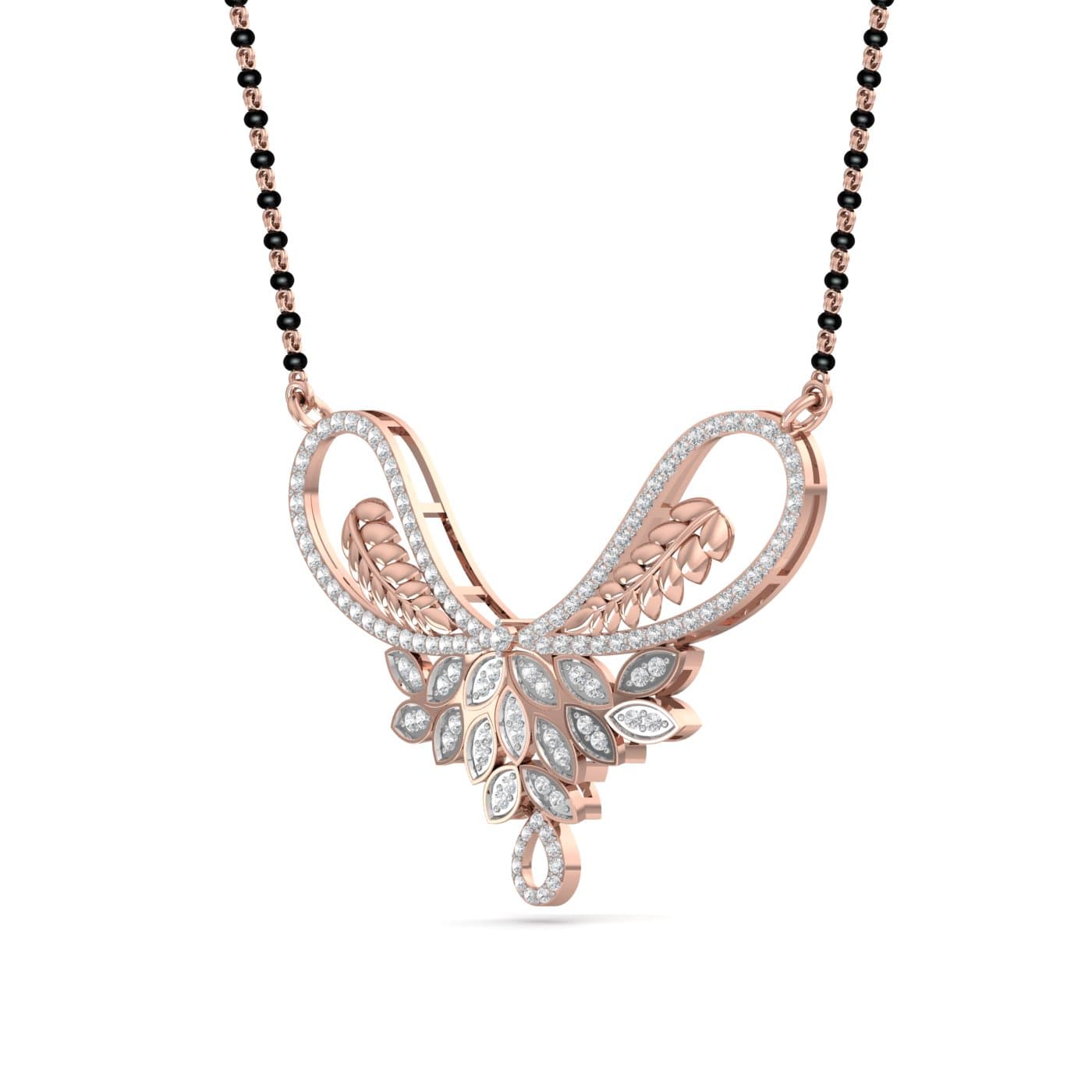 Hemangini Petal Design Diamond Mangalsutra