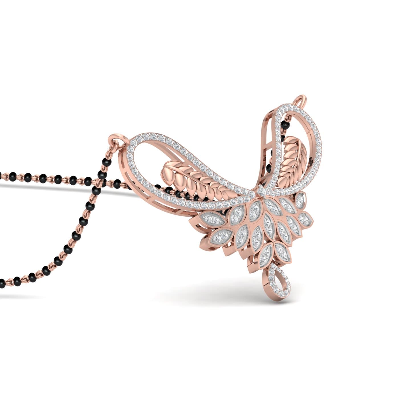 Hemangini Petal Design Diamond Mangalsutra