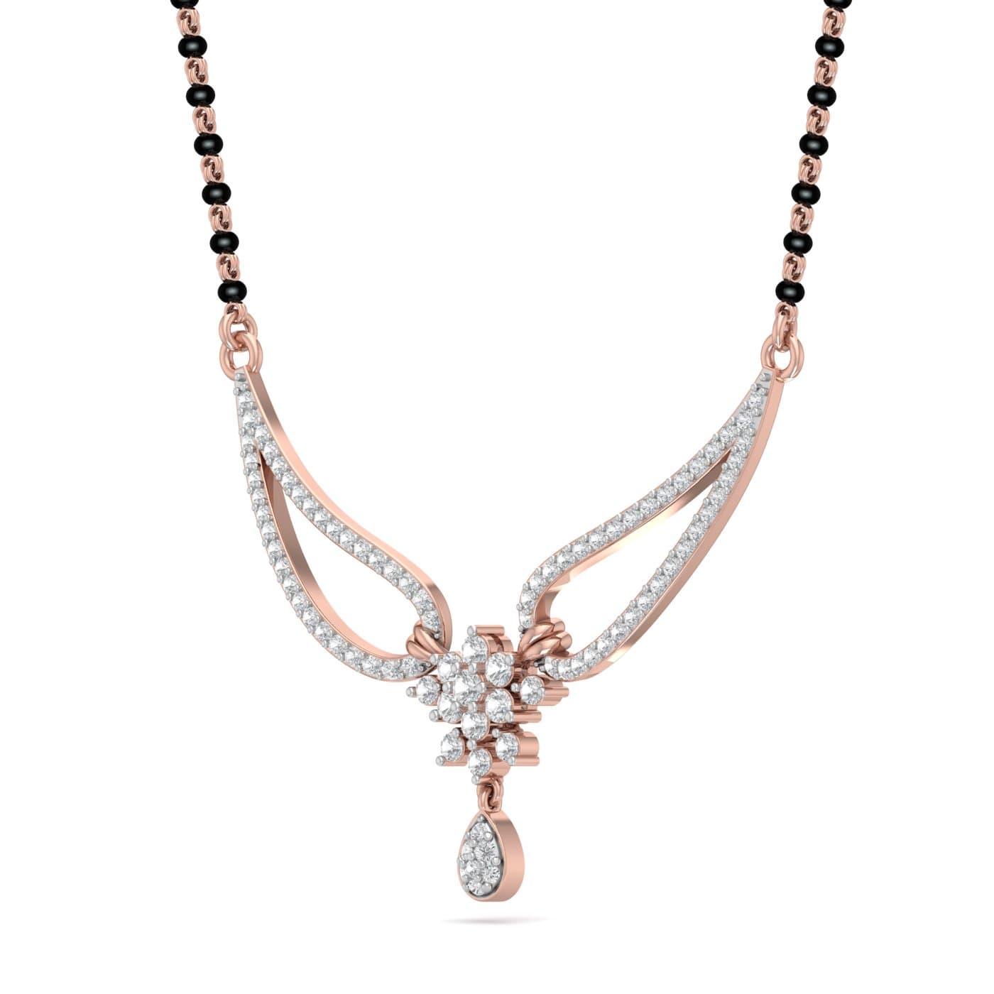 Jhanvi Flowers Design Diamond Mangalsutra