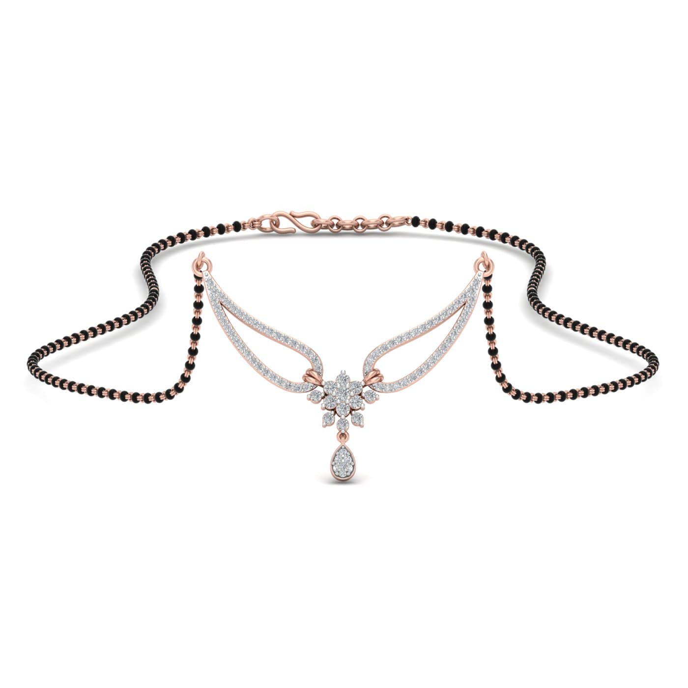 Jhanvi Flowers Design Diamond Mangalsutra