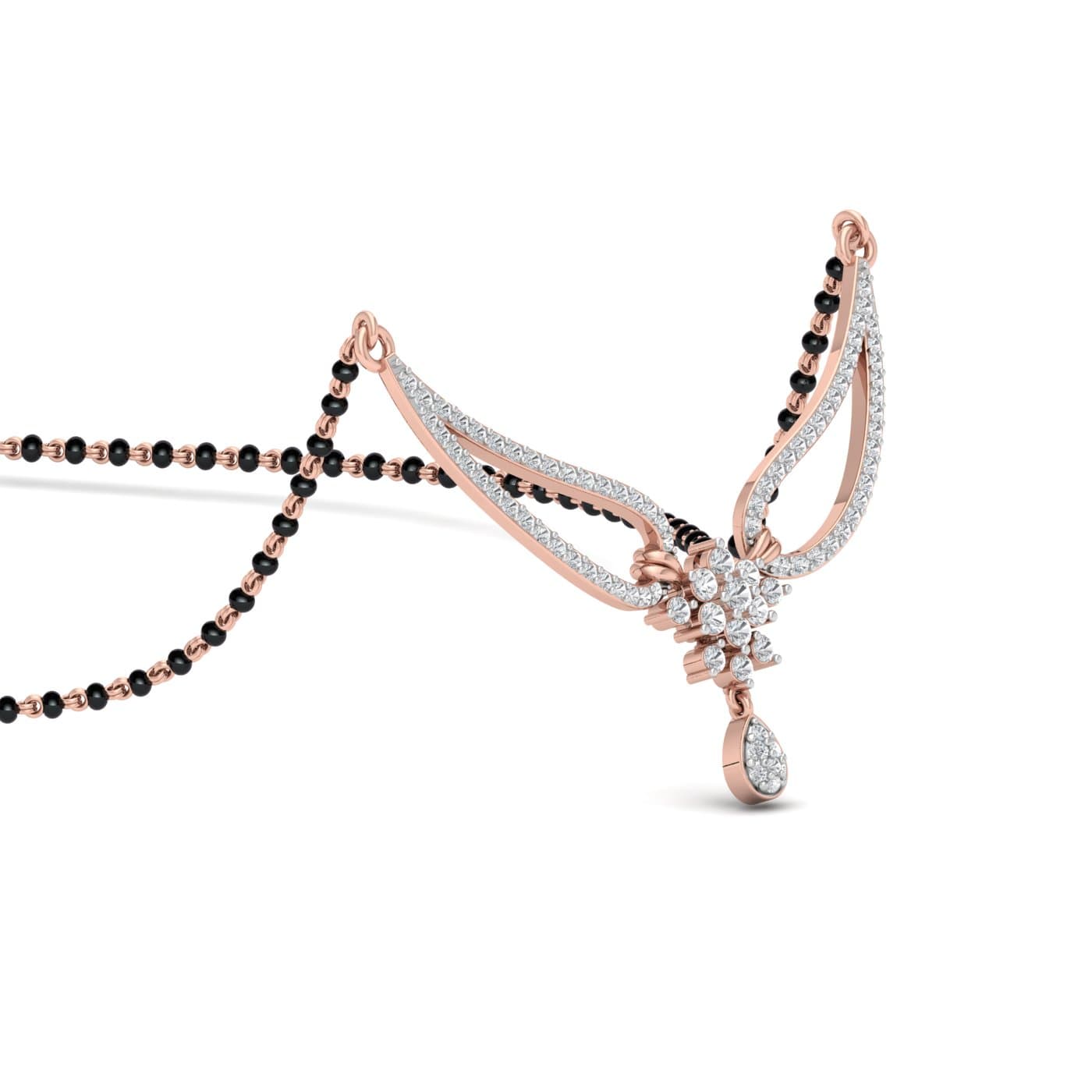 Jhanvi Flowers Design Diamond Mangalsutra