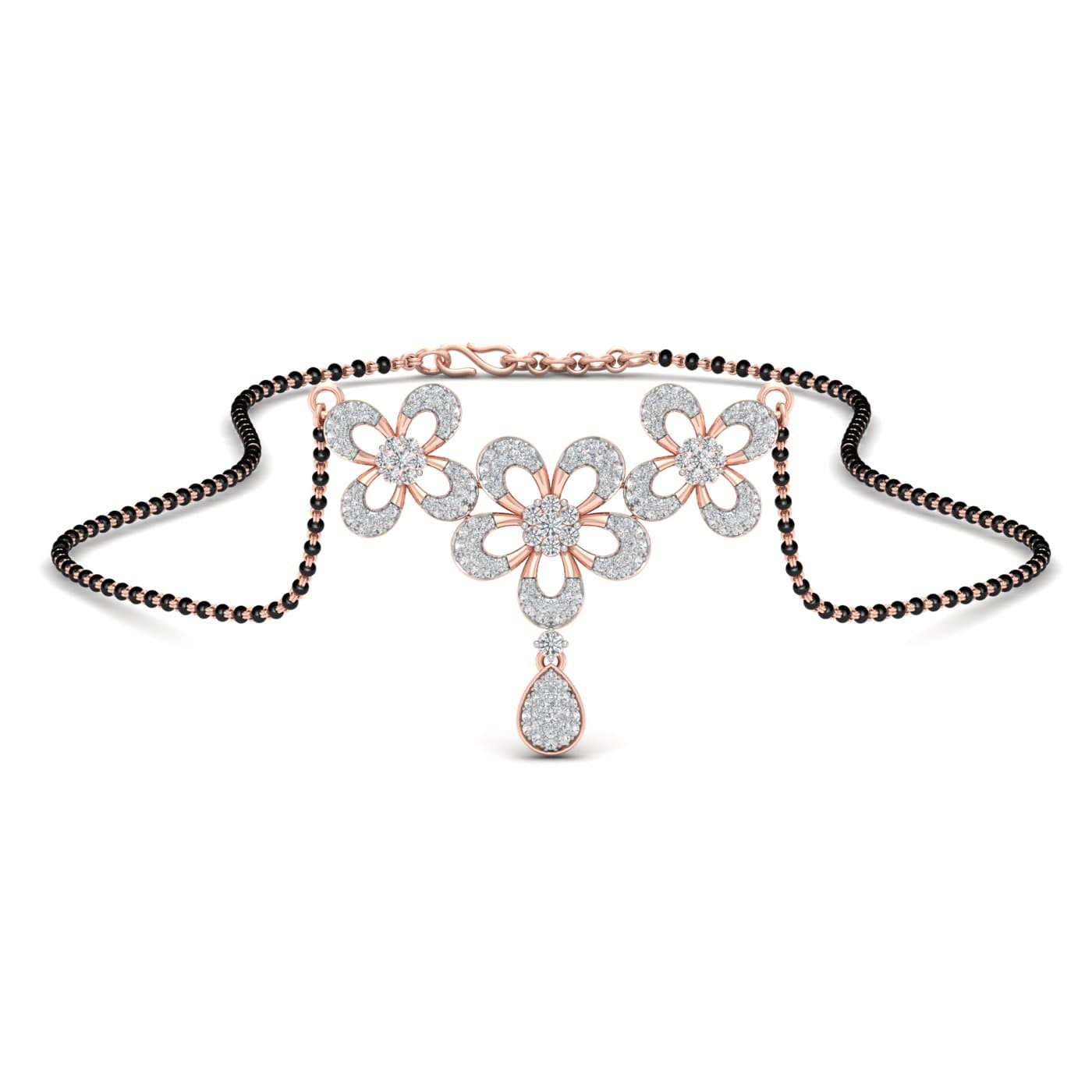 Trio Flowers Modern Design Mangalsutra