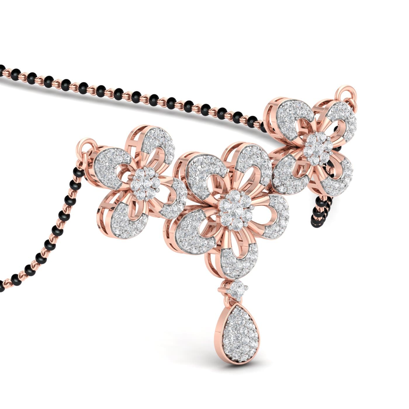 Trio Flowers Modern Design Mangalsutra