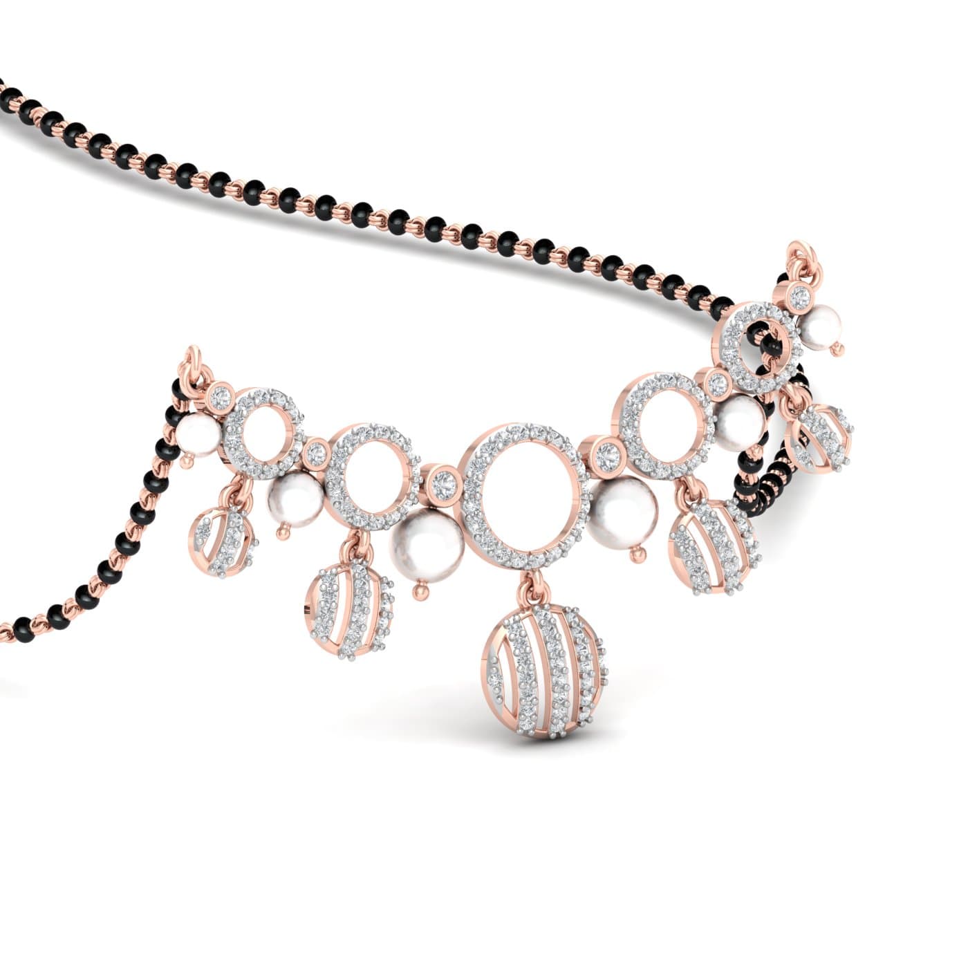 Modern Design Pearl Diamond Mangalsutra