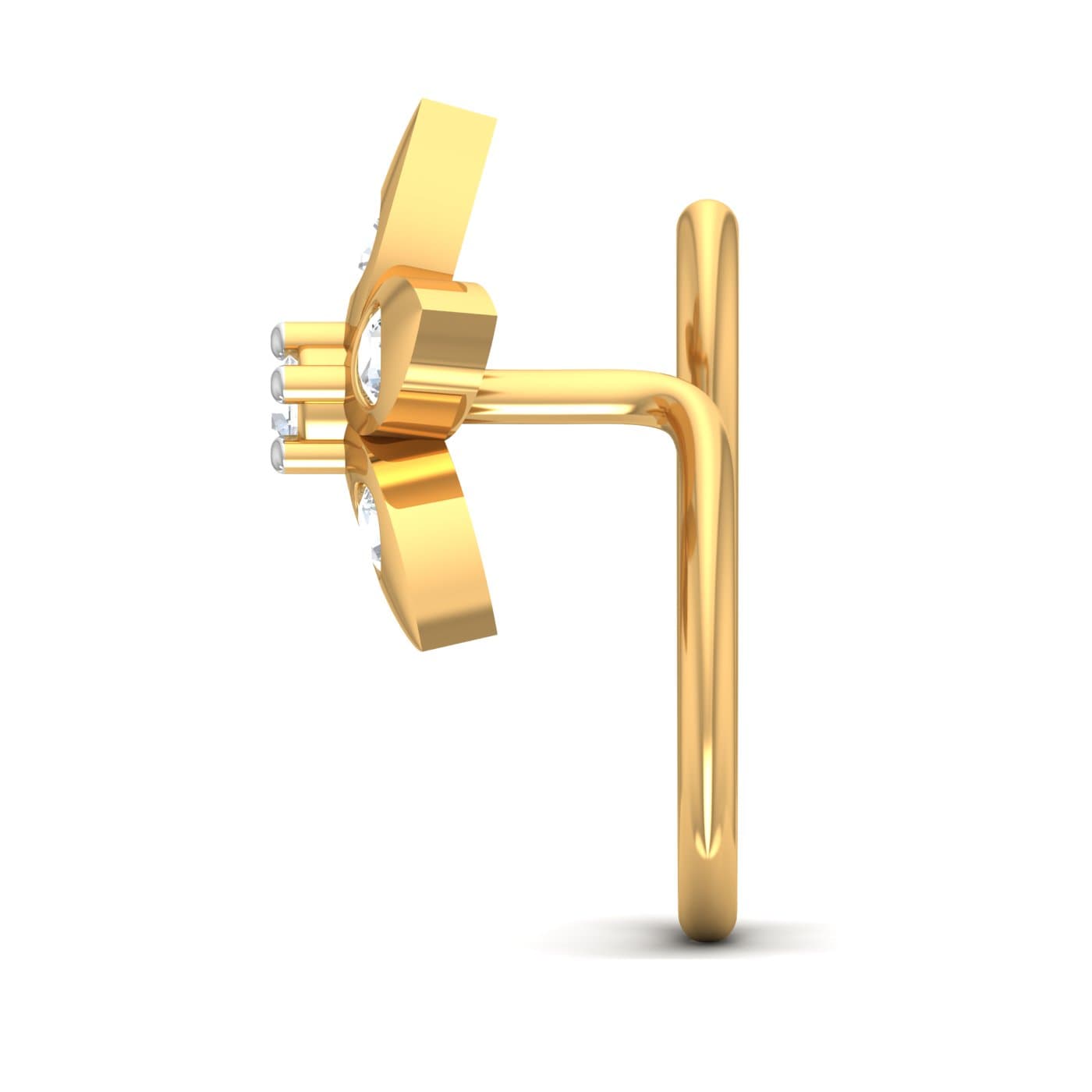 The Three Petal Diamond Nose Pin