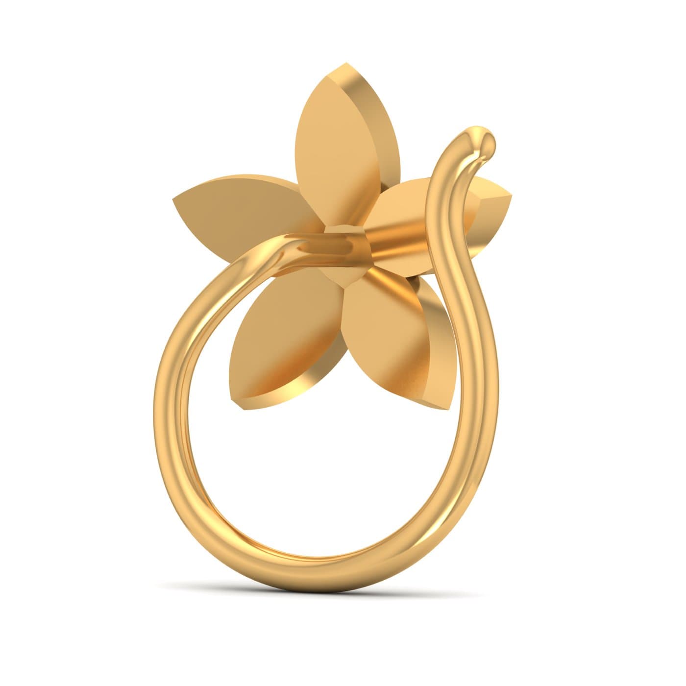 The Three Petal Diamond Nose Pin