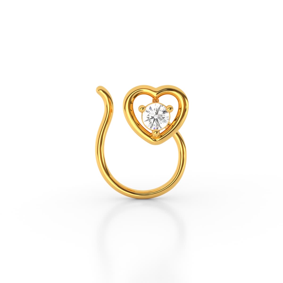 Round Heart Diamond Nosepin