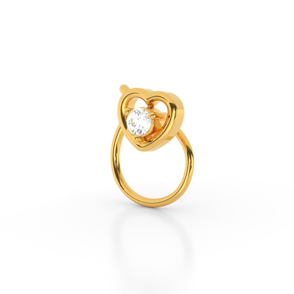 Round Heart Diamond Nosepin