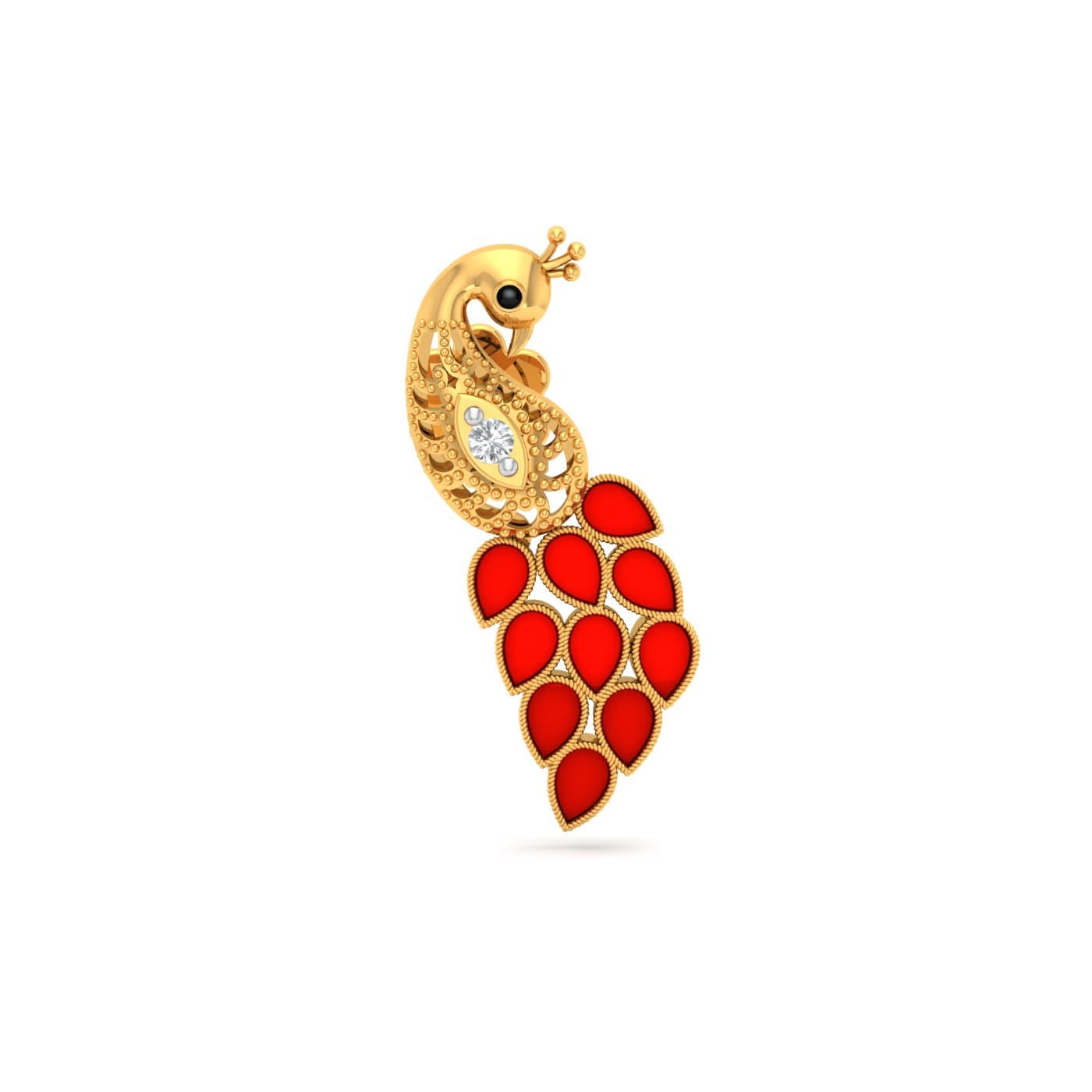 Sudevi Peacock Diamond Nosepin