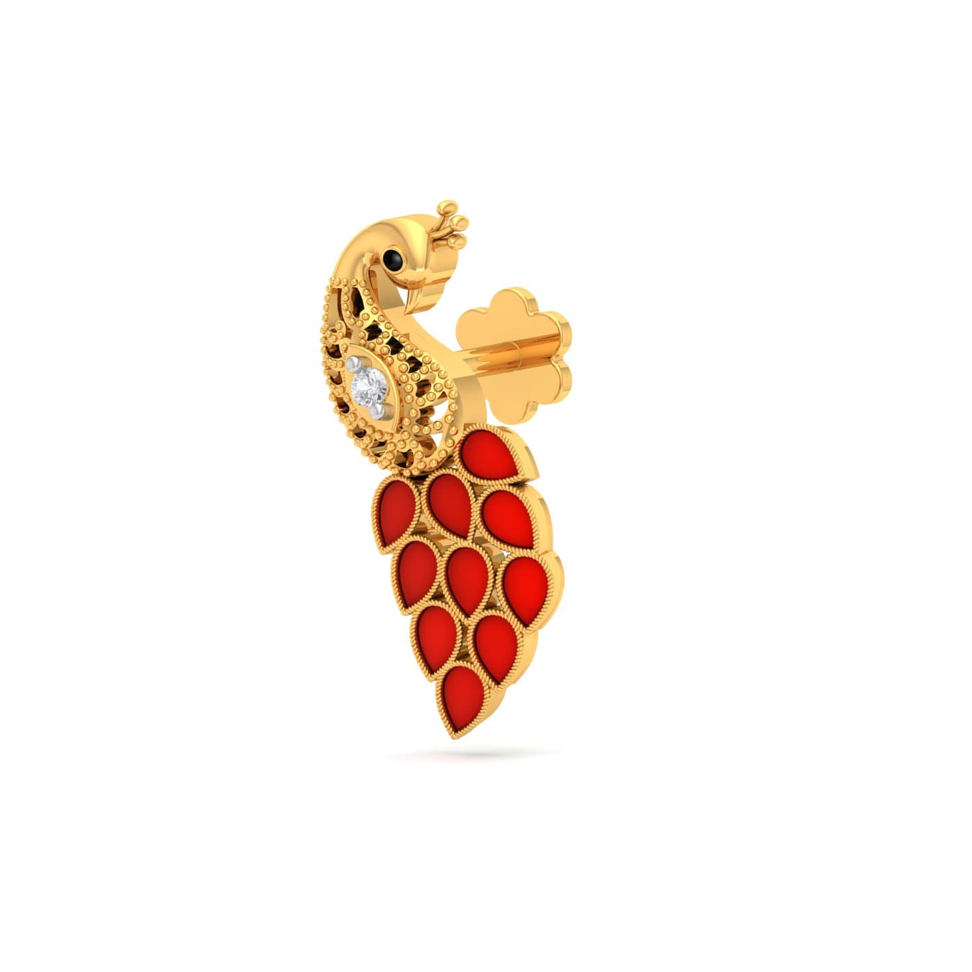 Sudevi Peacock Diamond Nosepin