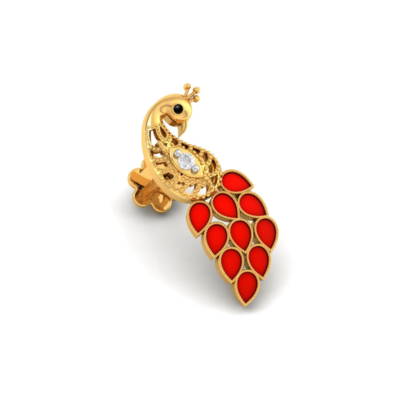 Sudevi Peacock Diamond Nosepin