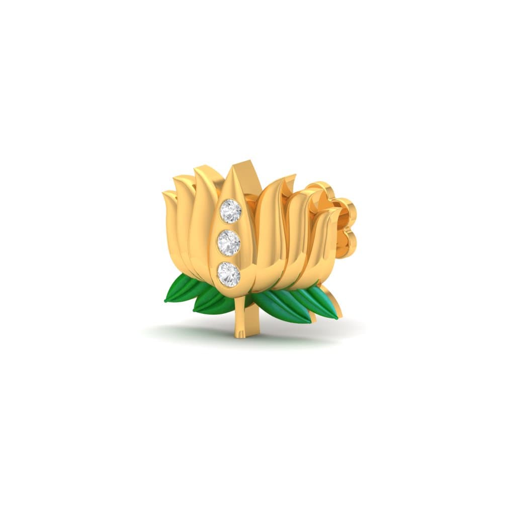 Tribal Lotus Diamond Nose Pin