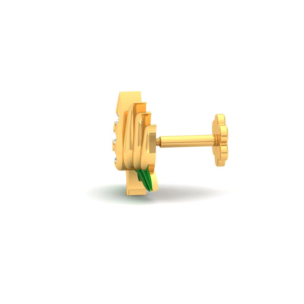 Tribal Lotus Diamond Nose Pin