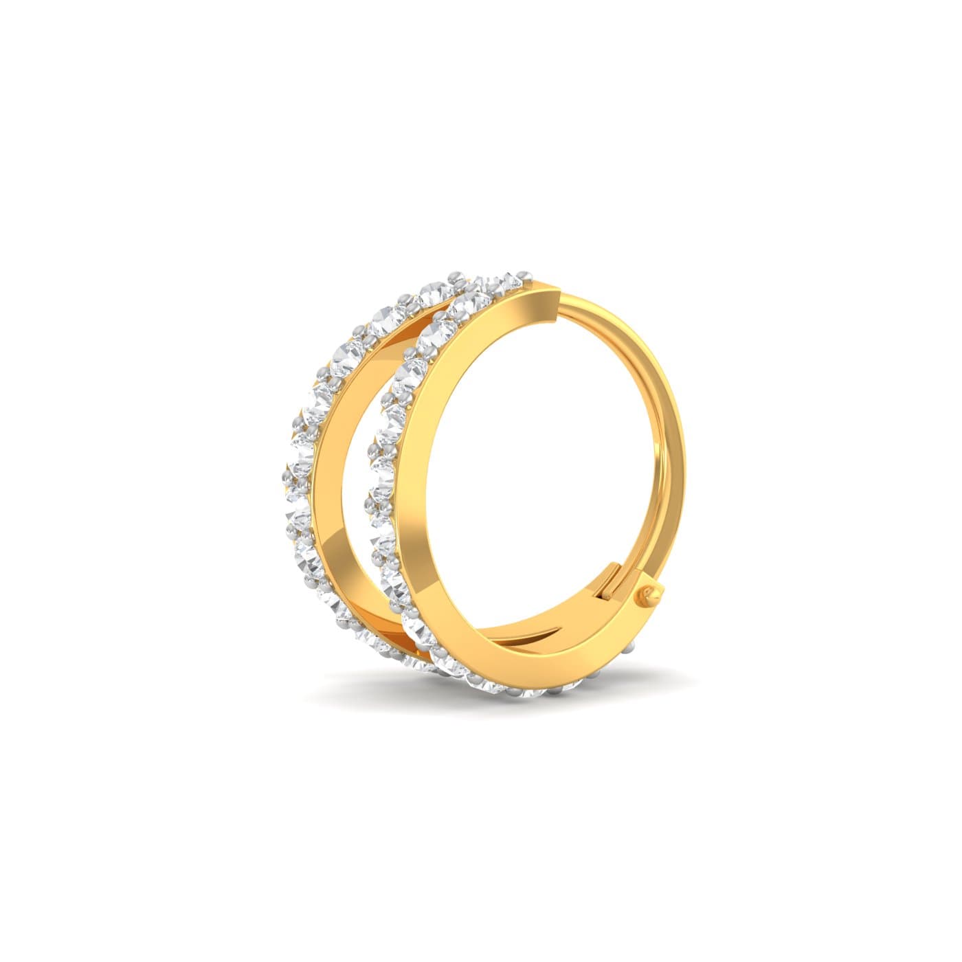 Double Linear Diamond Nose Ring