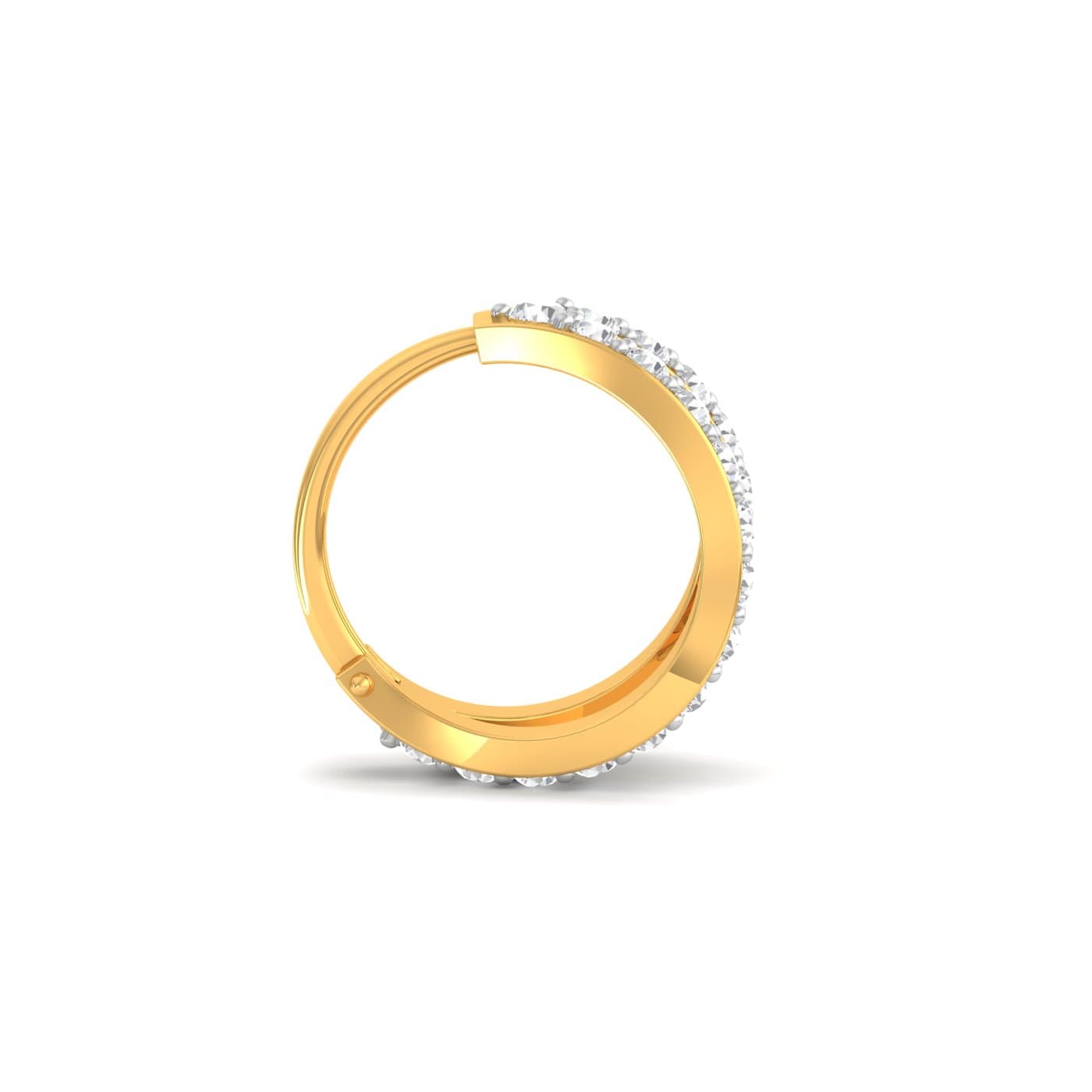 Double Linear Diamond Nose Ring