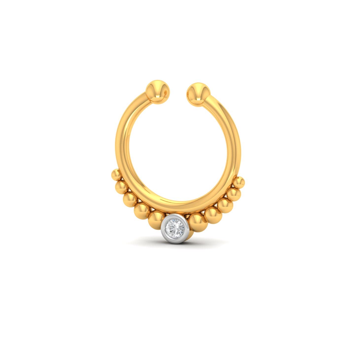 Single Diamond Septum Ring