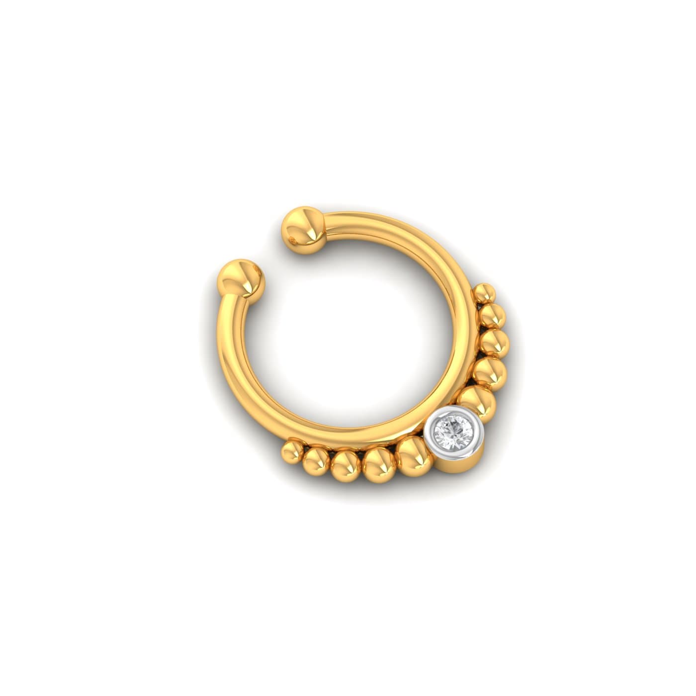 Single Diamond Septum Ring