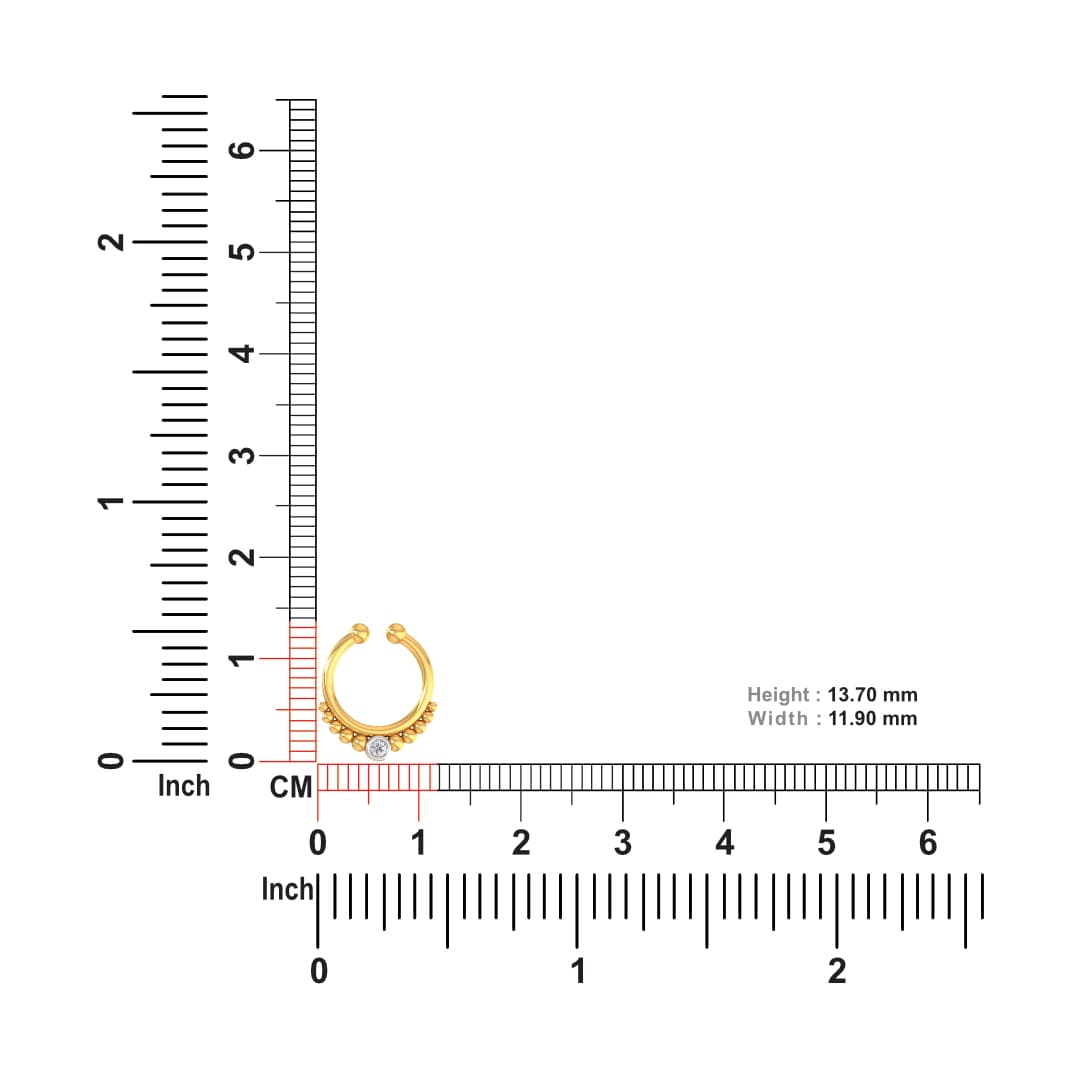 Single Diamond Septum Ring