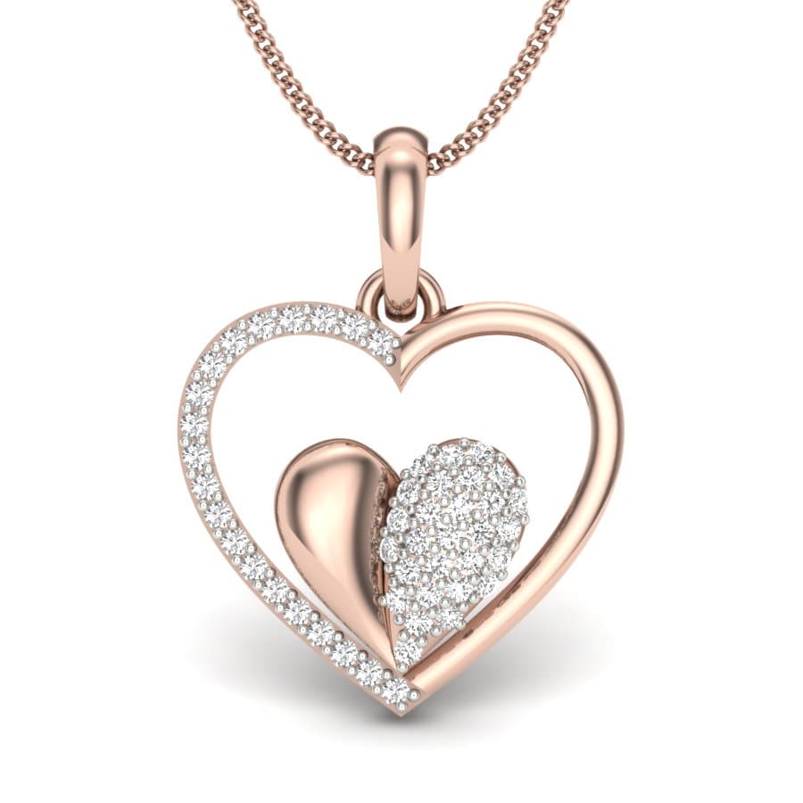 Dazzling Dual Heart Diamond Pendant