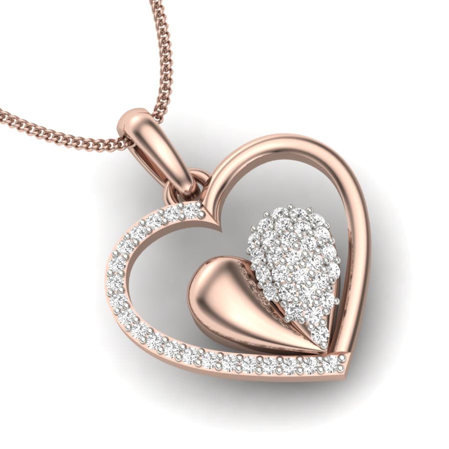 Dazzling Dual Heart Diamond Pendant