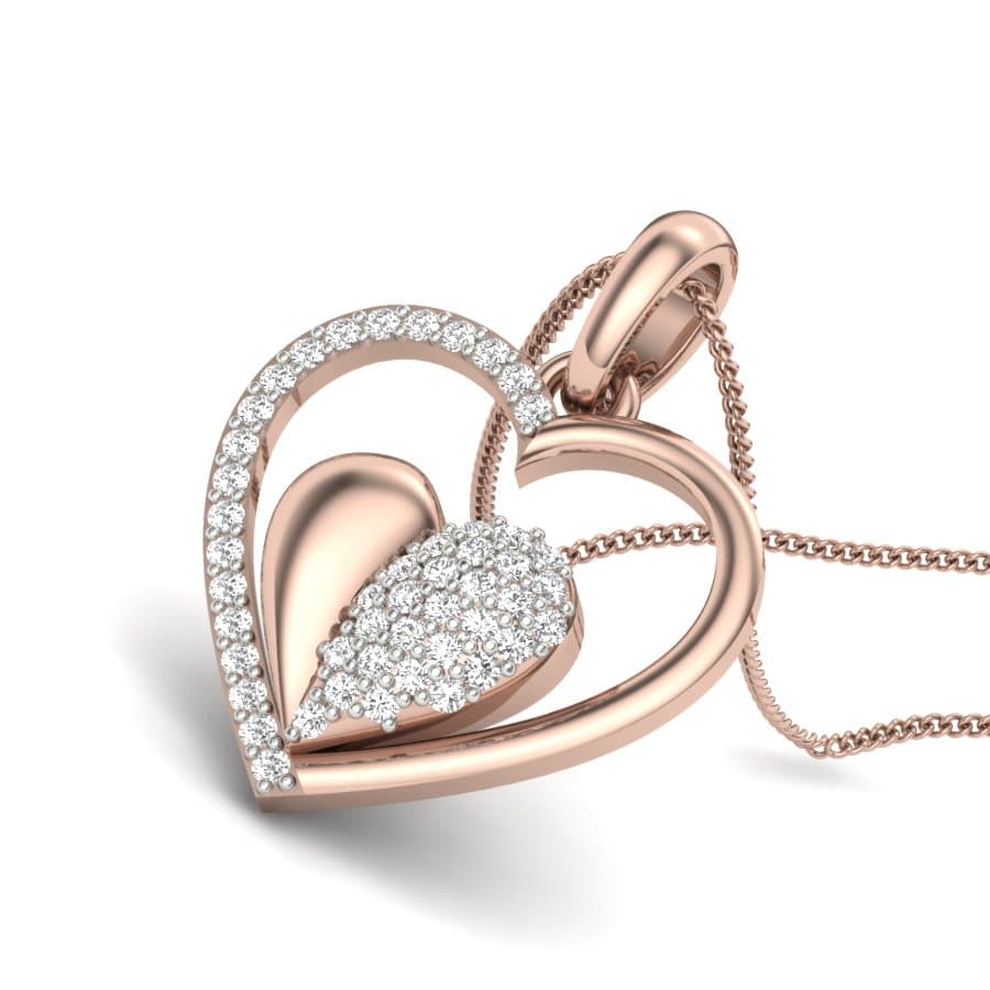 Dazzling Dual Heart Diamond Pendant