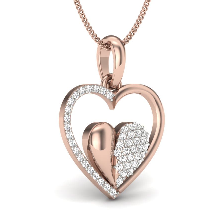 Dazzling Dual Heart Diamond Pendant