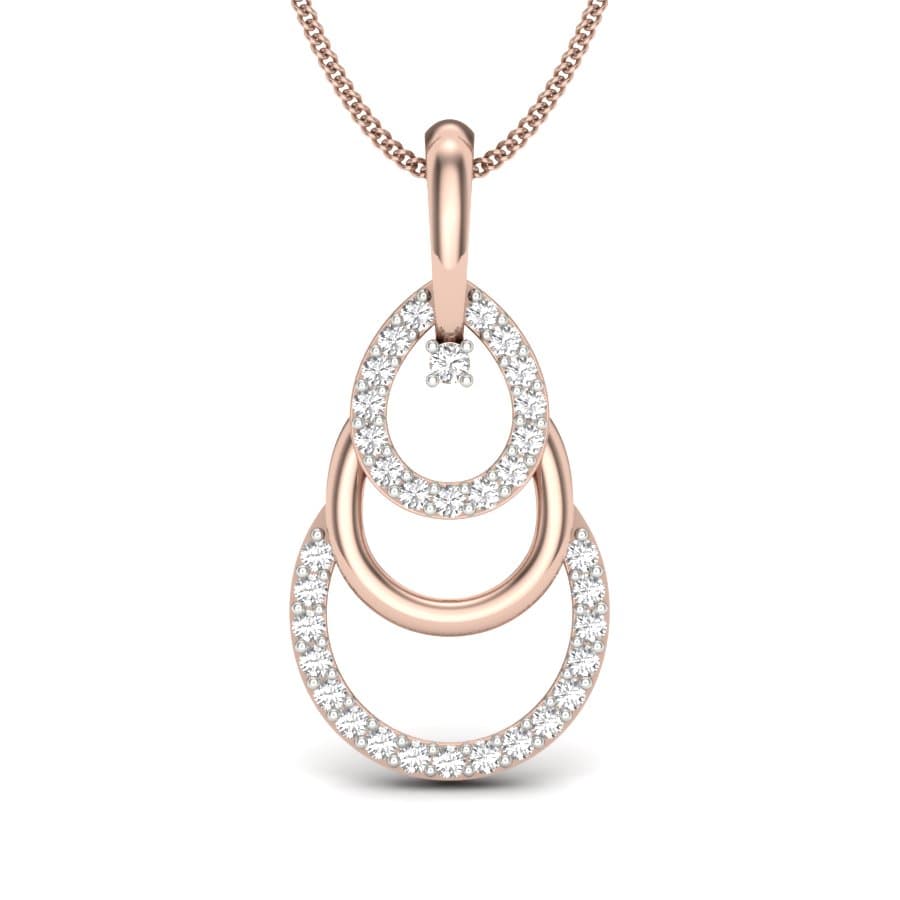 Circle Crescent Diamond Pendant