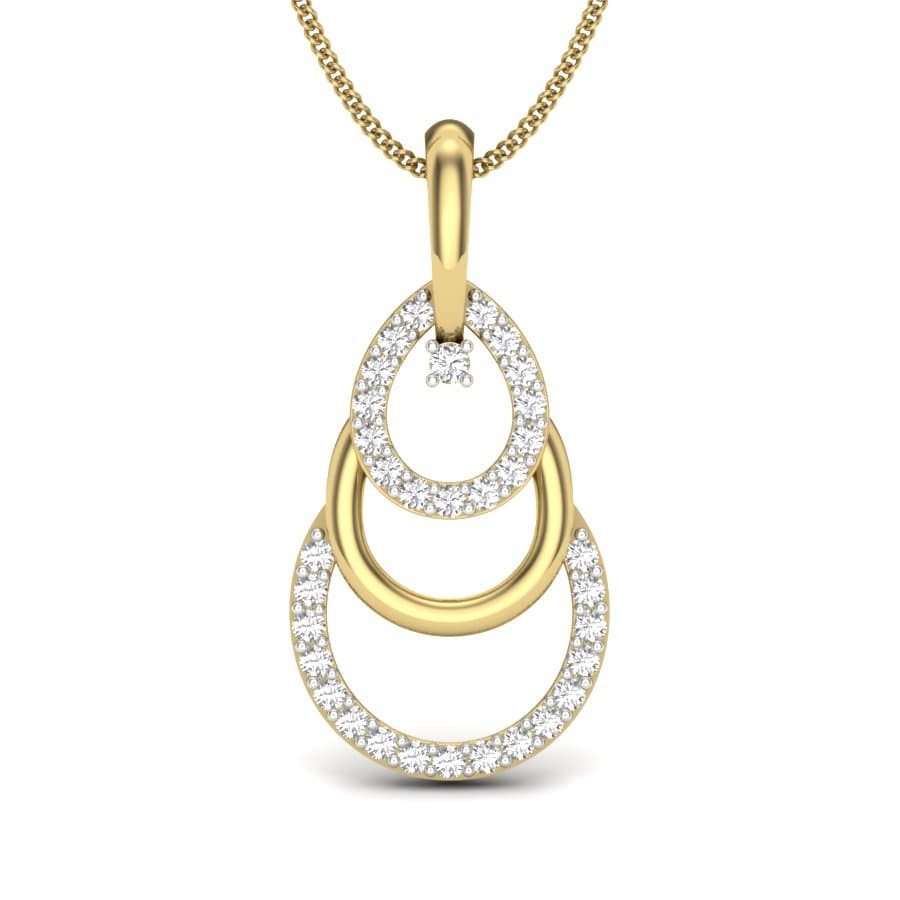 Circle Crescent Diamond Pendant