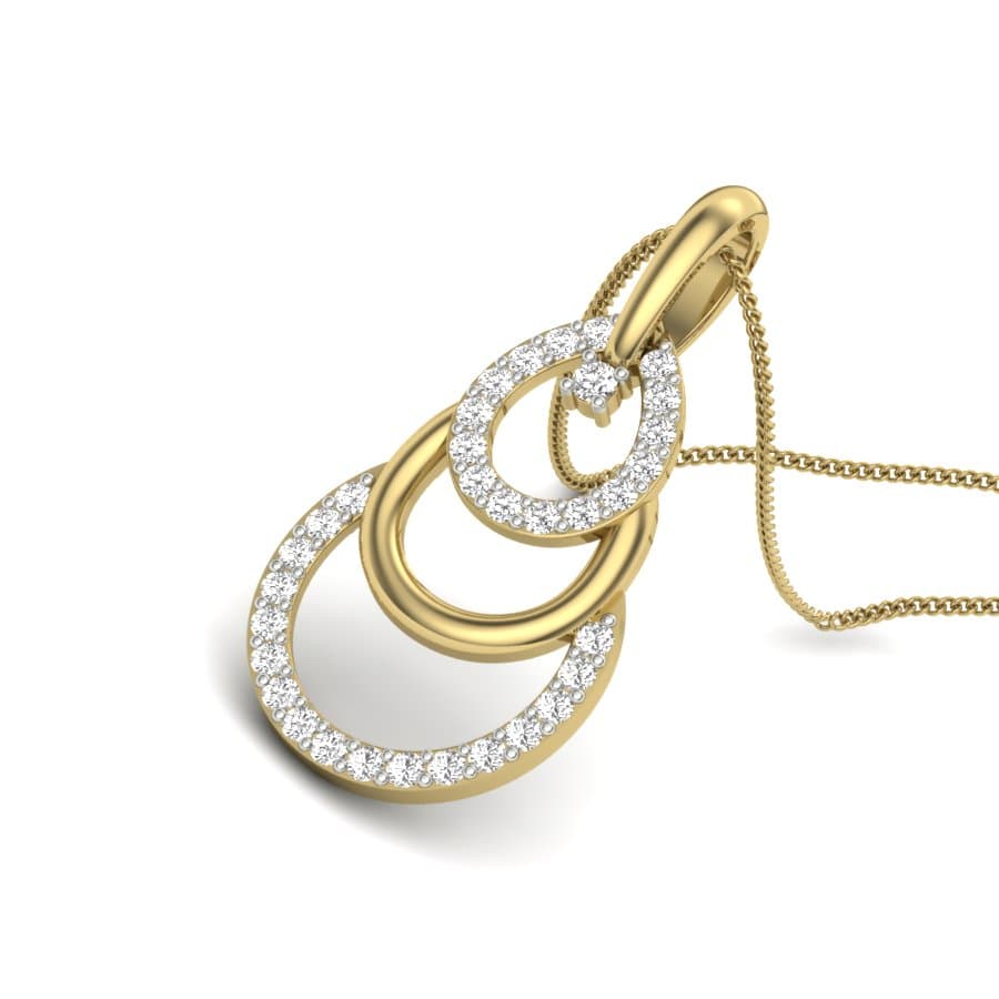 Circle Crescent Diamond Pendant