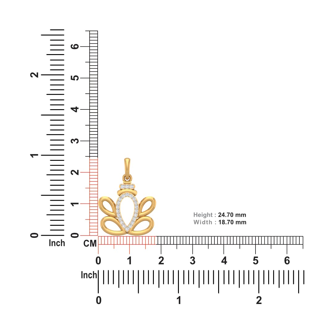Leafy Vinayak Diamond Pendant
