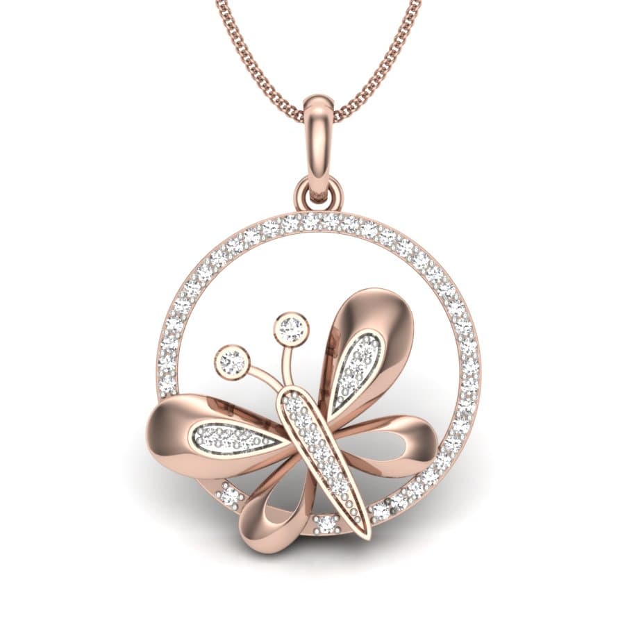 Sparkling Frame Butterfly Pendant