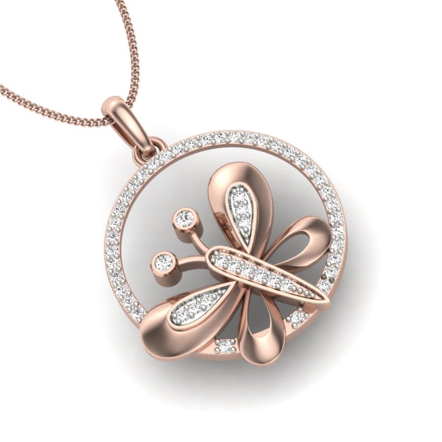 Sparkling Frame Butterfly Pendant