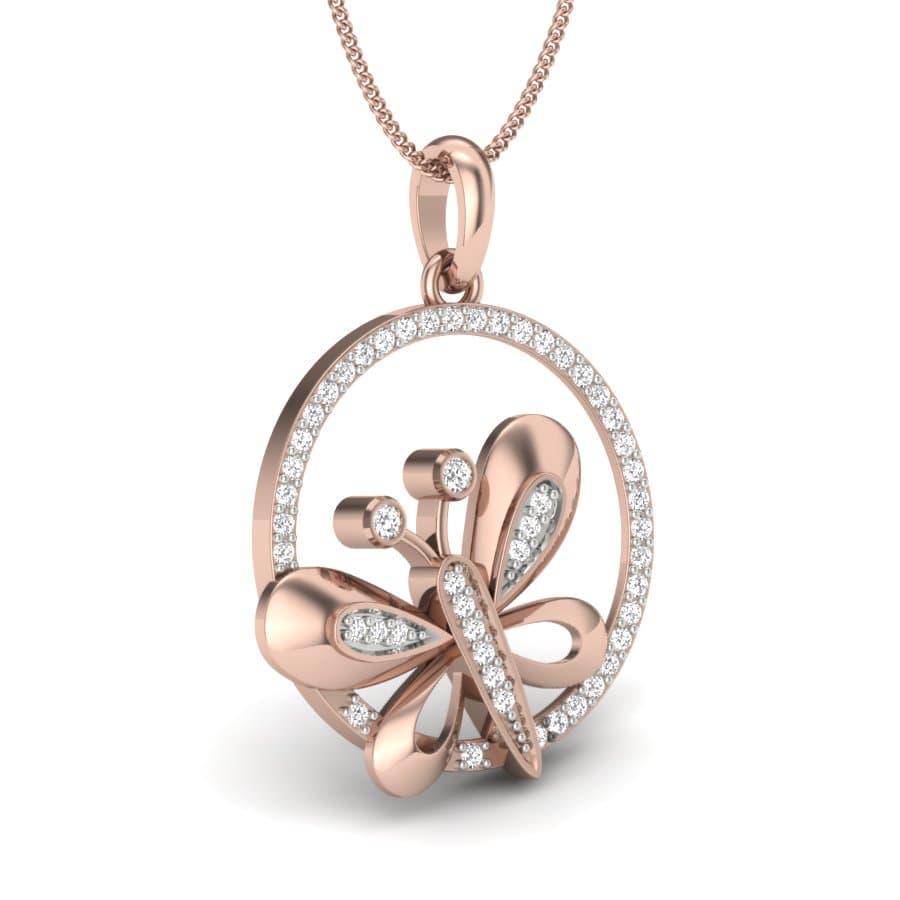 Sparkling Frame Butterfly Pendant