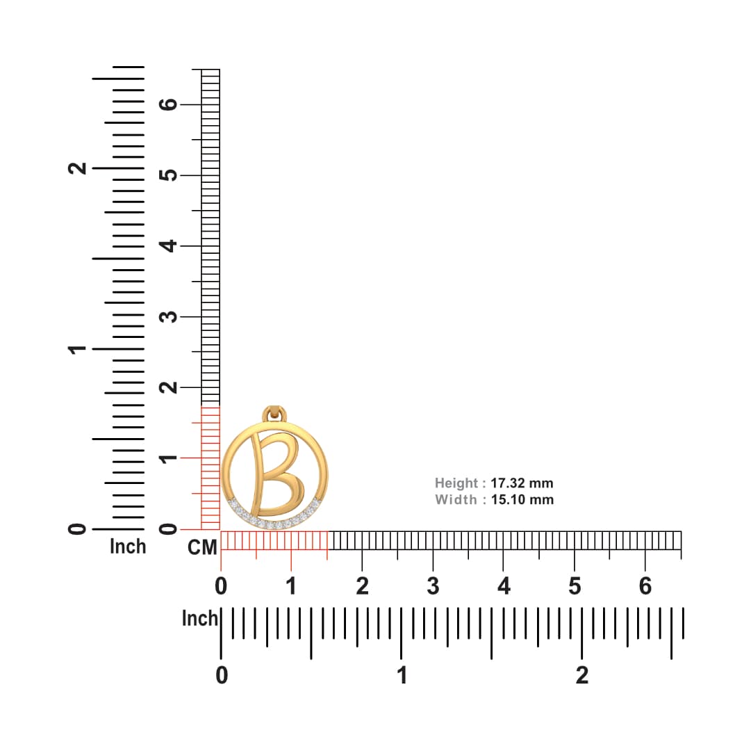 The Initial B Diamond Pendant