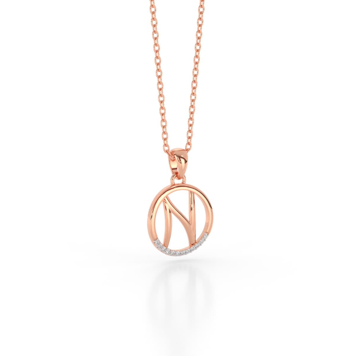 The Initial N Diamond Pendant