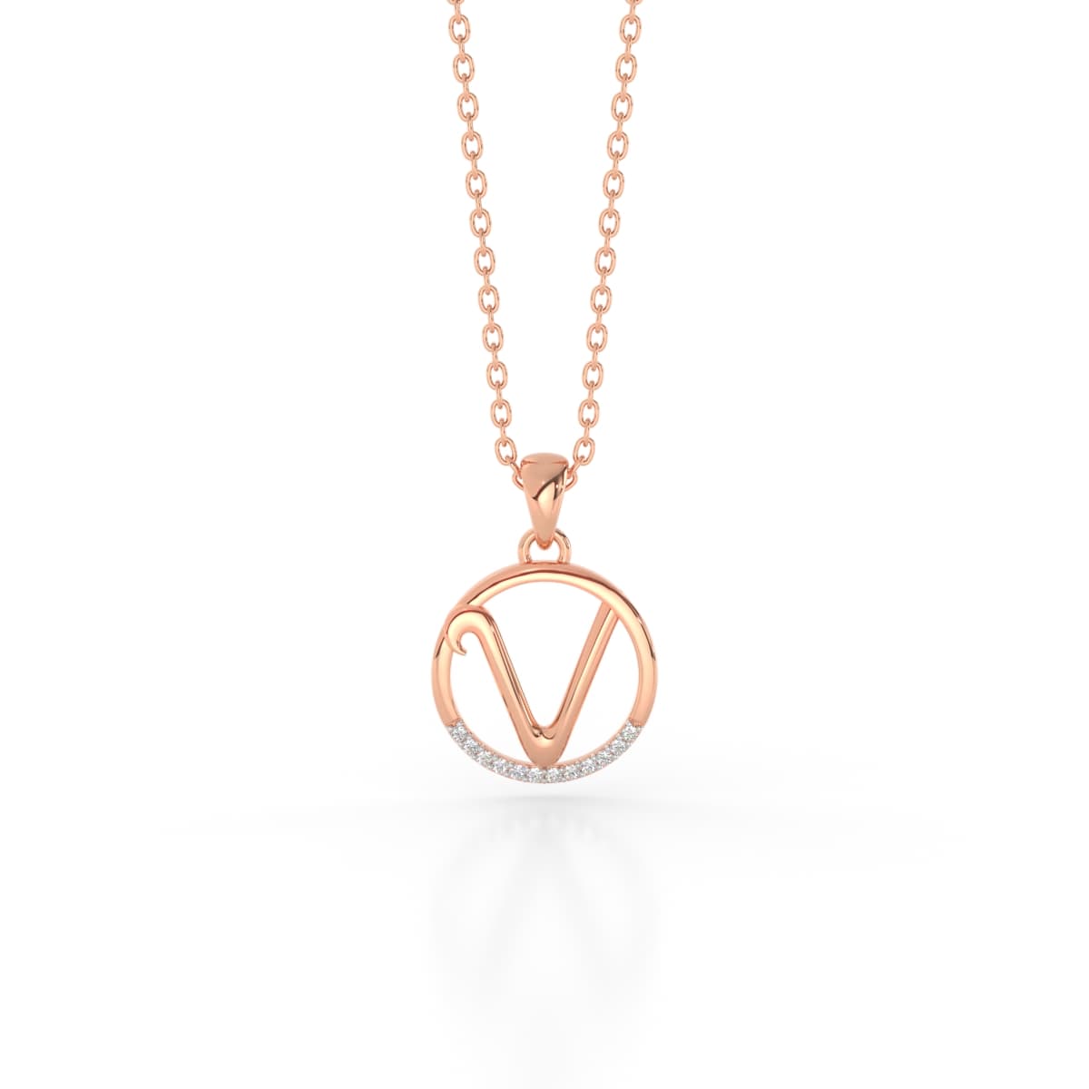 The Initial V Diamond Pendant