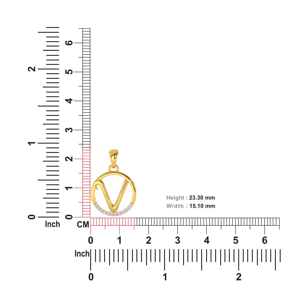 The Initial V Diamond Pendant