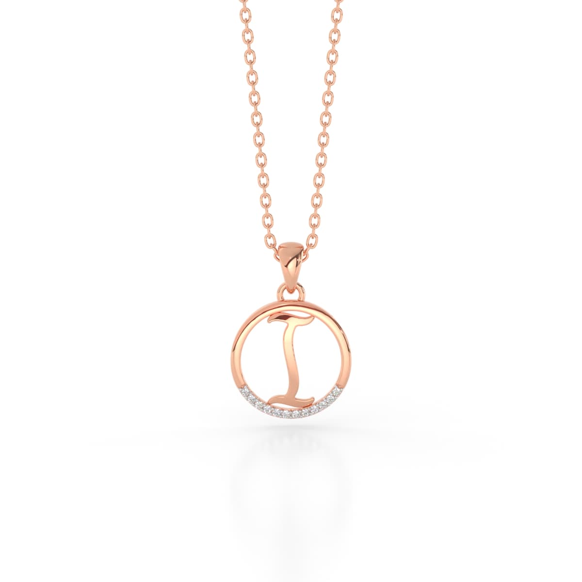 The Initial I Diamond Pendant
