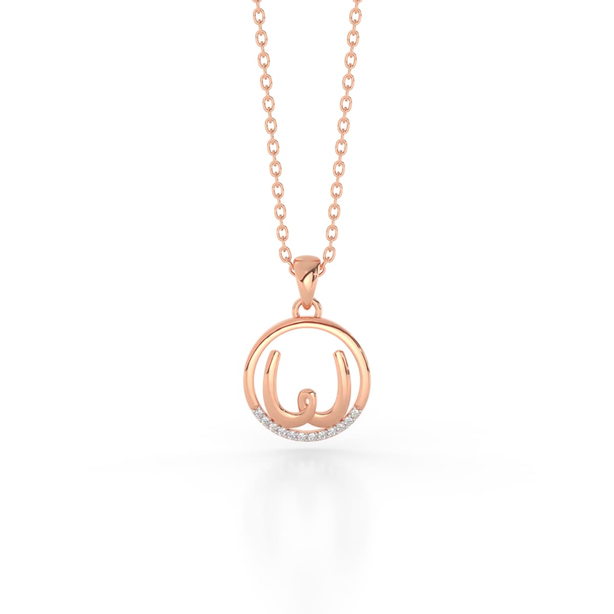 The W Alphabet Diamond Pendant