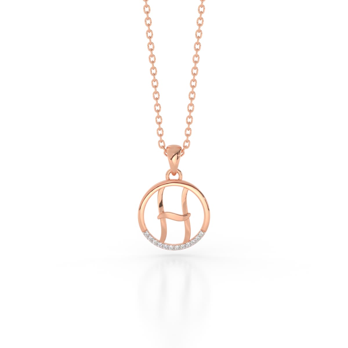 The H Alphabet Diamond Pendant